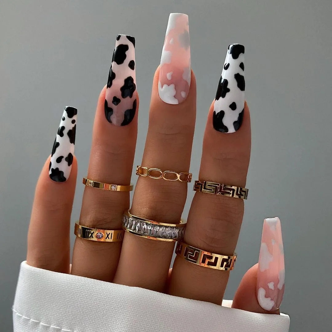 Extra Long Coffin Nail French Ballerina Full Cover
