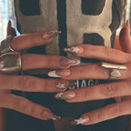 24 pc  Star French Almond Press-On Nails