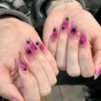 3D Star Brown French Press-On Nails