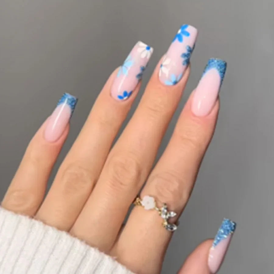 Extra Long Coffin Nail French Ballerina Full Cover
