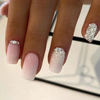 Medium Short White Press-On Nails