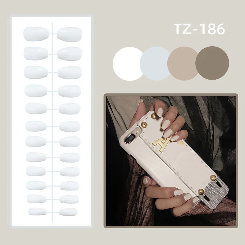 Wavy French Almond Press-On Nails