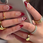 24 pc  Star French Almond Press-On Nails