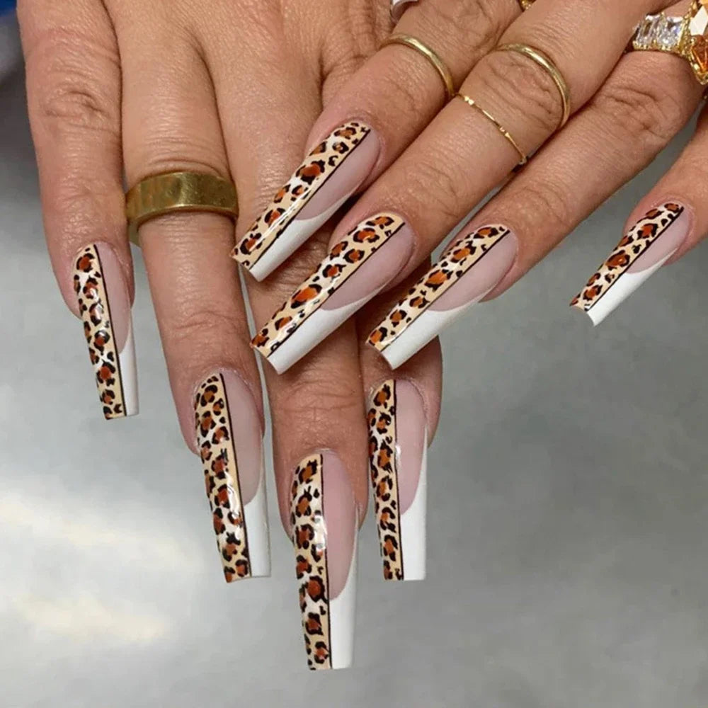 Extra Long Coffin Nail French Ballerina Full Cover