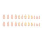 Yellow French Floral Almond Press-On Nails