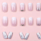 Medium Short White Press-On Nails