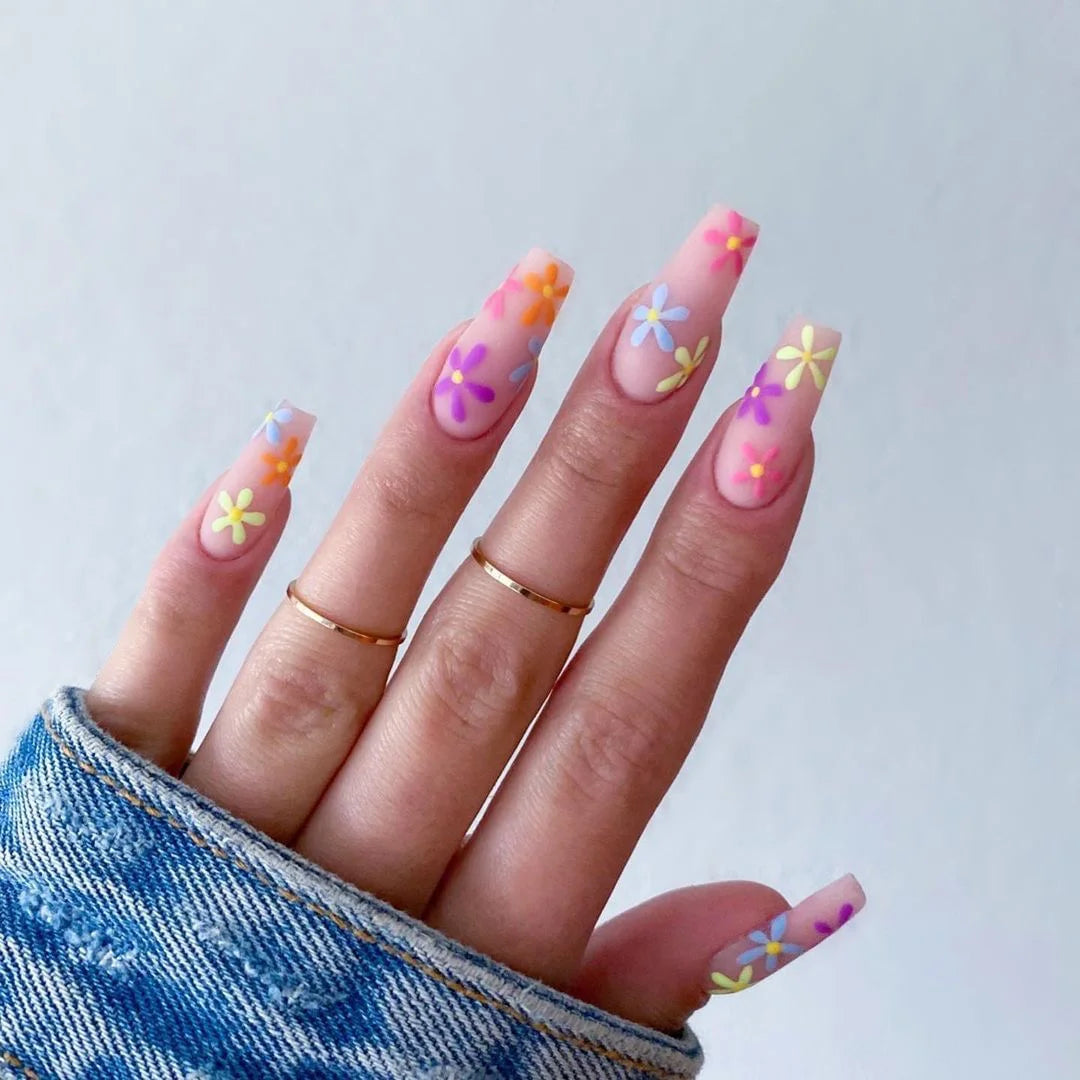 Extra Long Coffin Nail French Ballerina Full Cover