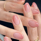 Pink Gradient Short Oval Nail Tips