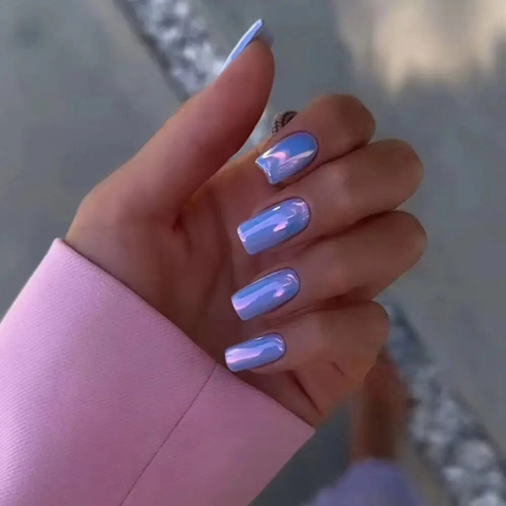 Leopard French Long Square Press-On Nails