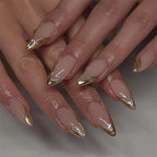 24 pc  Star French Almond Press-On Nails