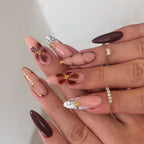 24 pc  Star French Almond Press-On Nails