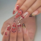 24 pc  Star French Almond Press-On Nails