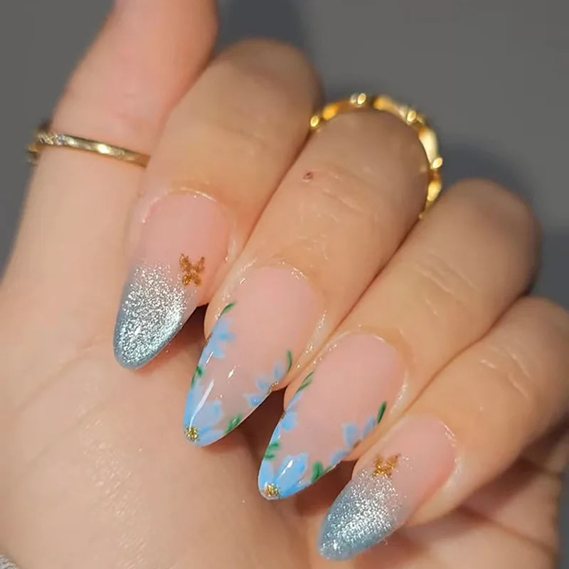 Butterfly Press-On Nails with Jelly Glue