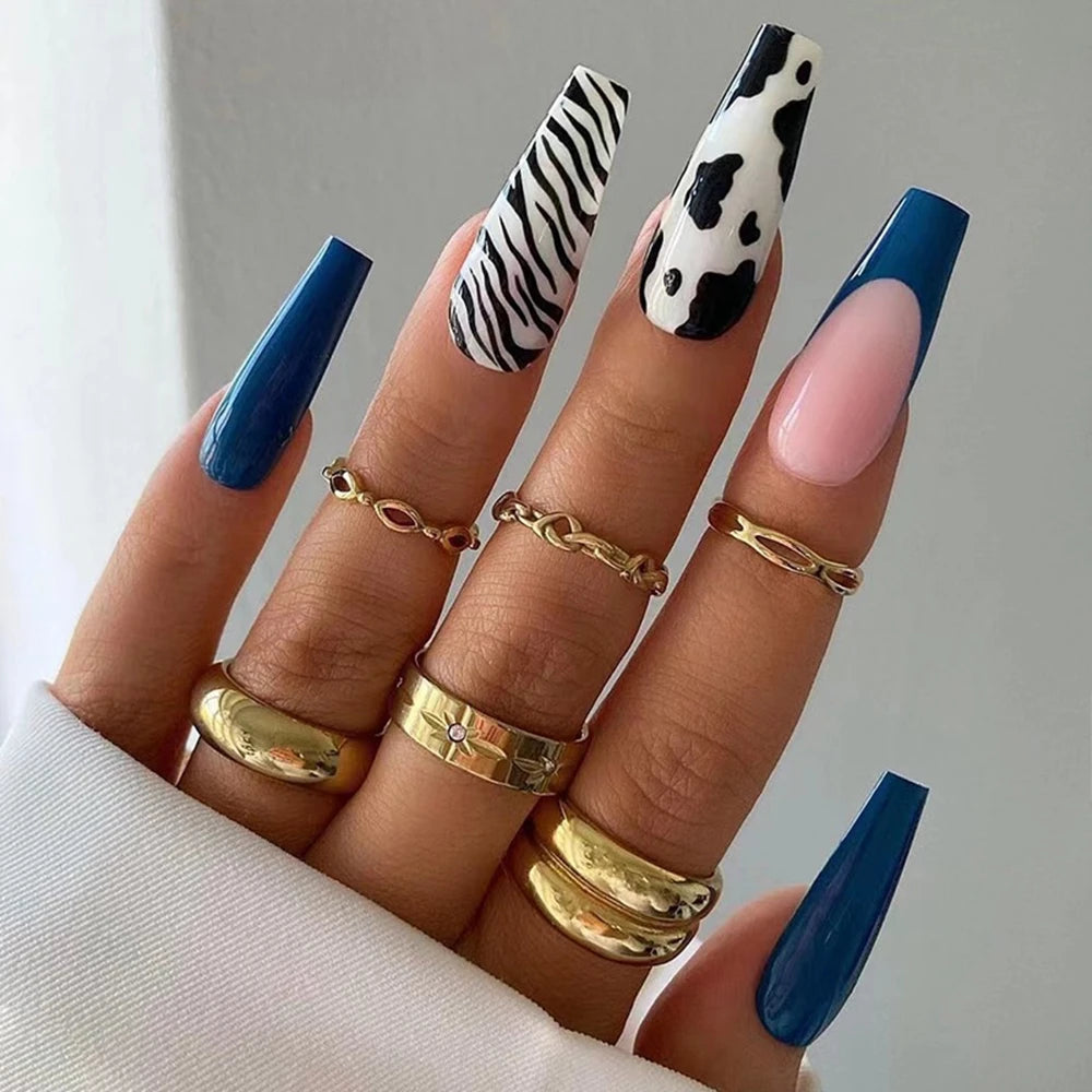 Extra Long Coffin Nail French Ballerina Full Cover