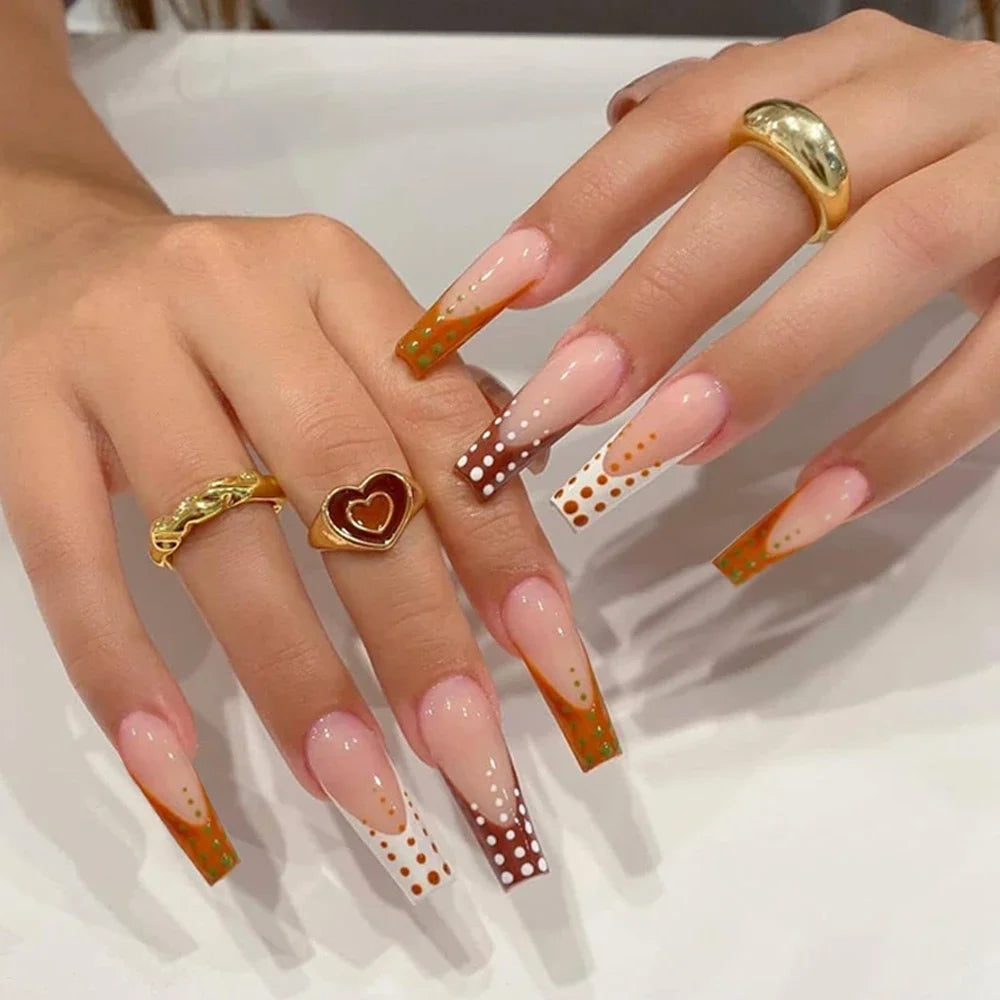 Extra Long Coffin Nail French Ballerina Full Cover