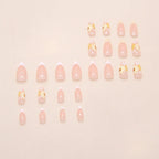 Yellow French Floral Almond Press-On Nails