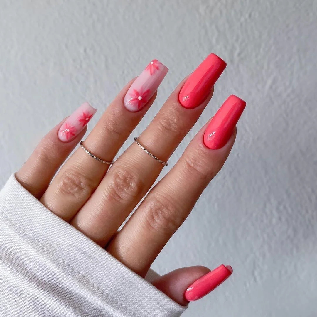 Extra Long Coffin Nail French Ballerina Full Cover